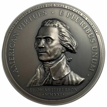 2021 10 oz Silver American Virtues Medallion - Antiqued Reverse