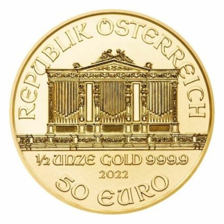 2022 12 oz Austrian Gold Philharmonic Coin Obverse