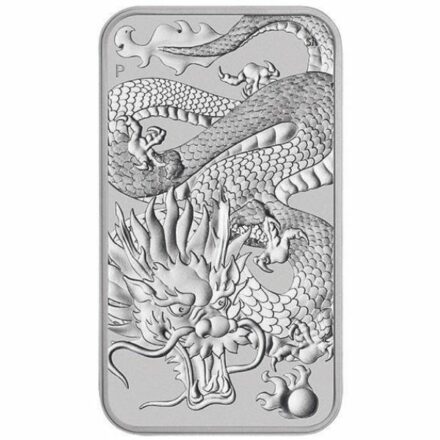 2022 1 oz Australia Perth Mint Silver Dragon Bar