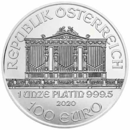 2022 1 oz Austrian Platinum Philharmonic Coin Obverse