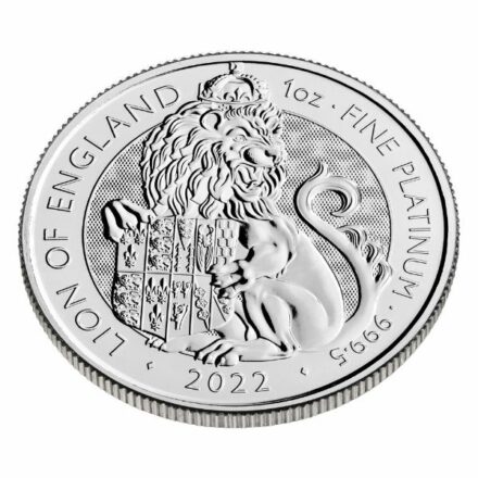 2022 1 oz Tudor Beasts of England Platinum Coin Angle