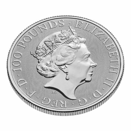 2022 1 oz Tudor Beasts of England Platinum Coin Reverse Angle