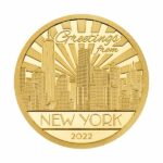 2022 12 Gram Greetings From New York Gold Coin Reverse