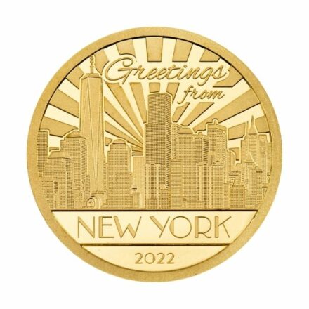 2022 12 Gram Greetings From New York Gold Coin Reverse