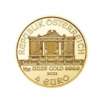 2022 1/25 oz Austrian Gold Philharmonic Coin Obverse
