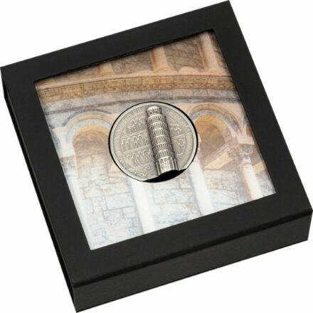 2022 2 oz Silver Leaning Tower of Pisa Antique Coin Box