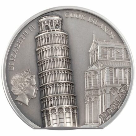 2022 2oz Silver Leaning Tower of Pisa Antique Coin Obverse