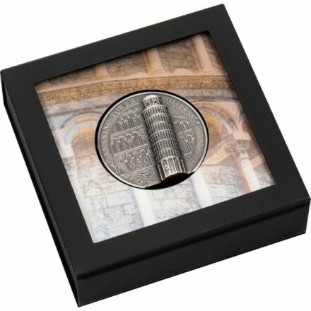 2022 5 oz Silver Leaning Tower of Pisa Antique Coin Box