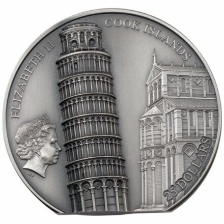 2022 5oz Silver Leaning Tower of Pisa Antique Coin