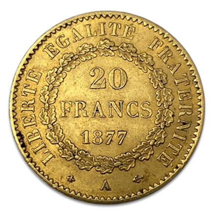 France 20 Franc Gold Coin - Angel Reverse