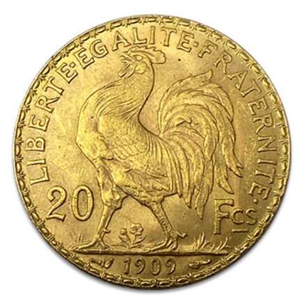 France 20 Franc Gold Coin - Rooster Reverse
