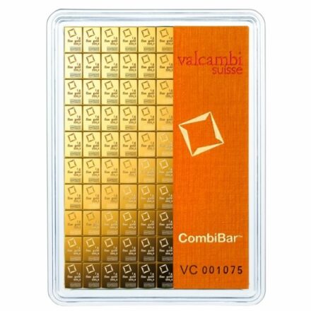 Valcambi 100 x 1 gram Gold CombiBar™ front