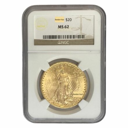 $20 Saint Gaudens Double Eagle Gold Coin NGC MS62