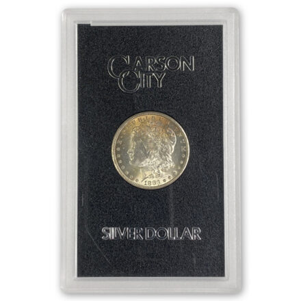 Carson City Morgan Silver Dollar in GSA Lens Toned