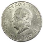 Mexico 10 Peso Hidalgo Silver Coin - 1955-1956