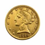 $5 Liberty Half Eagle Gold Coin Cleaned