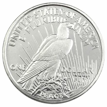 Peace Dollar 1 oz Silver Round Reverse