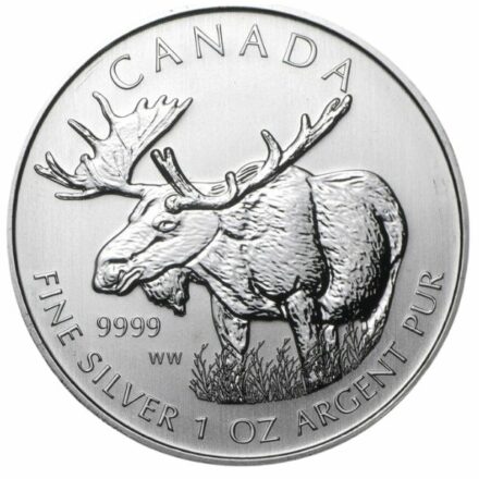 2012 1 oz Canadian Silver Moose Coin Reverse