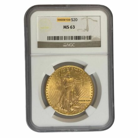 $20 Saint Gaudens Double Eagle Gold Coin NGC MS63 Obverse