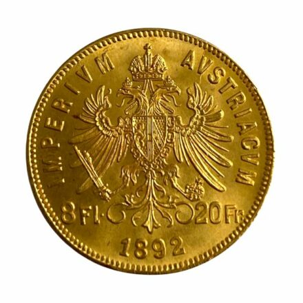 Austrian 8 Florin Gold Coin Reverse