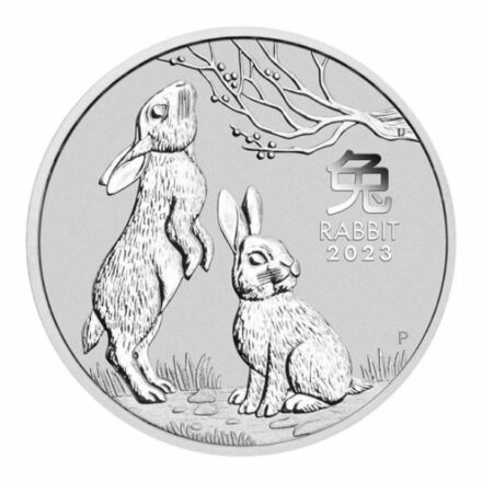 2023 Australian 12 oz Silver Lunar Rabbit Reverse