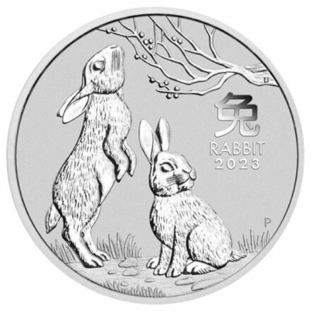 2023 Australian 2 oz Silver Lunar Rabbit Reverse