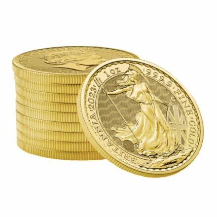 2023 British 1 oz Gold Britannia Coin - Queen Type Stack