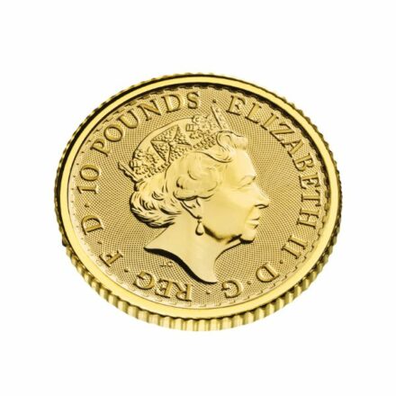 2023 British 1/10 oz Gold Britannia - Queen Type Effigy Angle