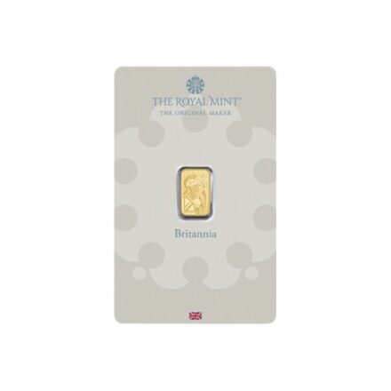 Royal Mint Britannia 1 gram Gold Bar Obverse