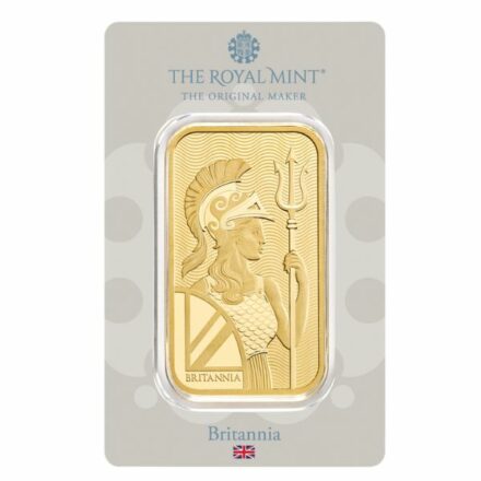 Royal Mint Britannia 50 gram Gold Bar Obverse