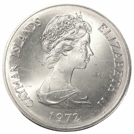 1972 Cayman Islands Elizabeth Wedding Silver Coin