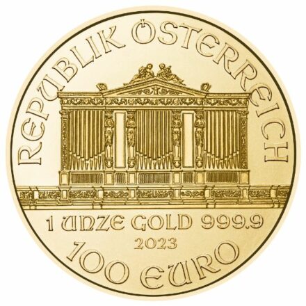 2023 1 oz Austria Gold Philharmonic Coin Obverse