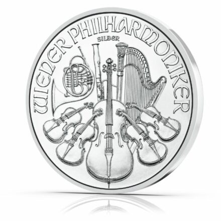2023 1 oz Austria Silver Philharmonic Coin Angle