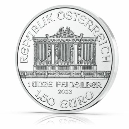 2023 1 oz Austria Silver Philharmonic Coin Date Angle