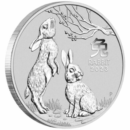 2023 Australian 1 Kilo Silver Lunar Rabbit Angle