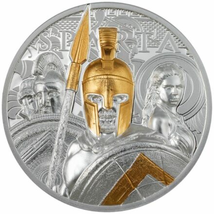 2023 Cook Islands Sparta 3 oz Gilded Silver Coin Reverse
