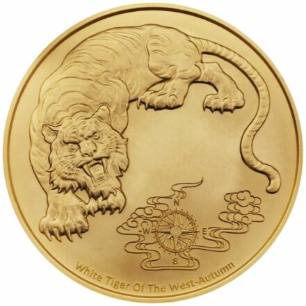 2023 Four Guardians - White Tiger 1 oz Gold Coin Reverse