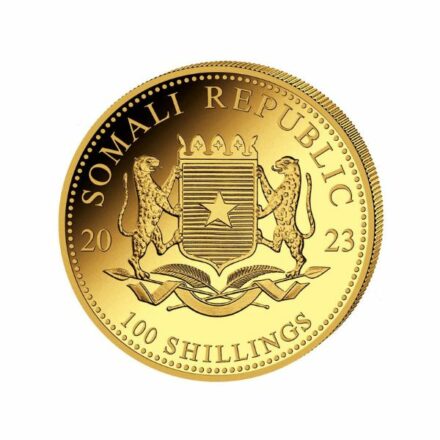 2023 Somalia 110 oz Gold Elephant Coin Obverse