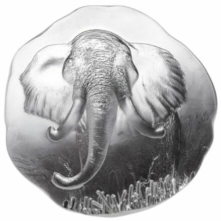 Argentia Elephant 10 Oz Silver Round Reverse
