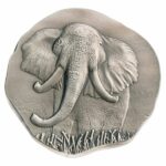 Argentia Elephant 10 oz Silver Round - Antiqued