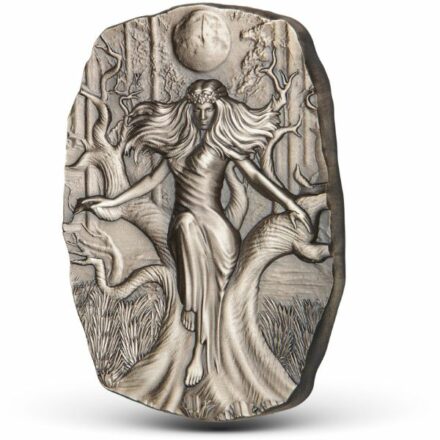 Argentia Goddess Mara 10 oz Silver Bar - Antiqued Angle