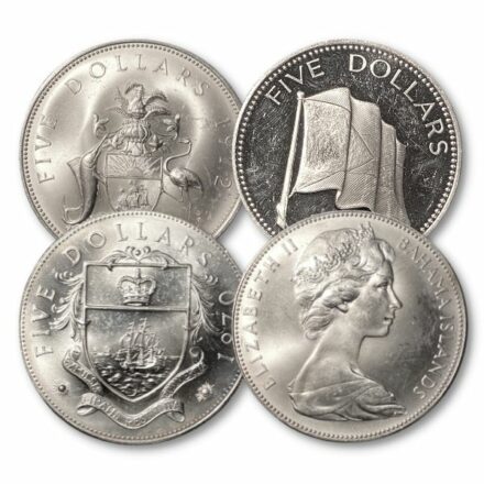 Bahama Islands Elizabeth II $5 Silver Coin