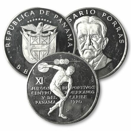 Panama 5 Balboas Silver Coin Various Designs