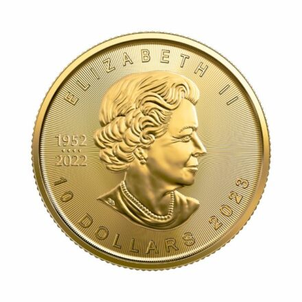2023 1/4 oz Canadian Gold Maple Leaf Coin Effigy