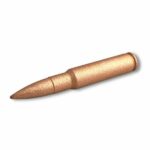 8 oz Copper Bullet - 50 BMG Front Angle