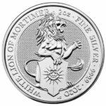 2020 Queens Beasts White Lion 2 oz Silver Reverse