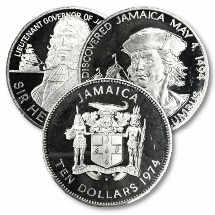 Jamaica $10 Sterling Silver Coin - Various Years