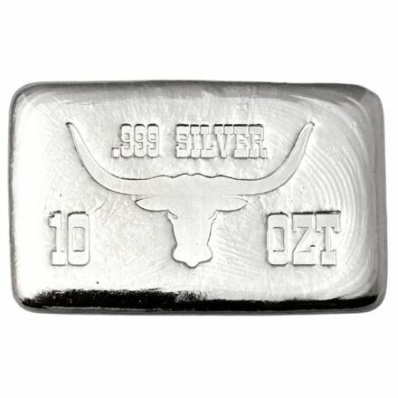 Longhorn 10 oz Hand-Poured Silver Bar