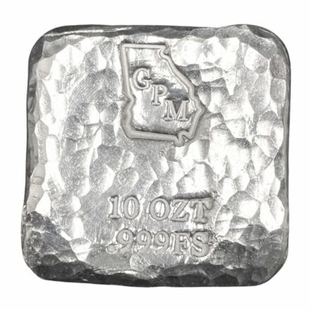 GPM Hammered 10 oz Silver Square Bar