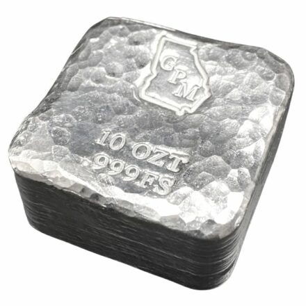 GPM Hammered 10 oz Silver Square Bar Angle
